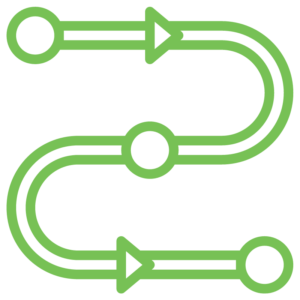 Follow Processes Graphic: A curvy path with arrows